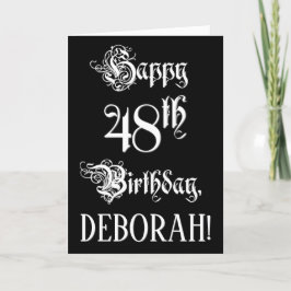 48:e födelsedagen: Finare, Elegant, skript + eget  Kort
