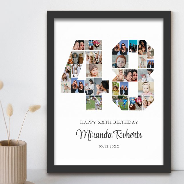 48:e födelsedagen nummer 48 Anpassningsbars fotoko Poster (Skapare uppladdad)