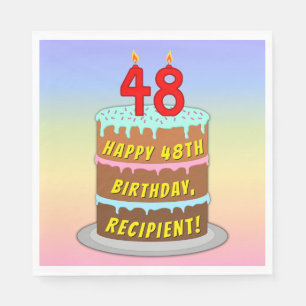 48:e födelsedagen: Roligt Cake and Candles + Anpas Pappersservett