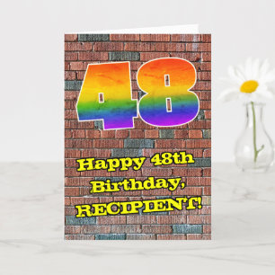 48:e födelsedagen: Roligt Graffiti-Inspired Rainbo Kort