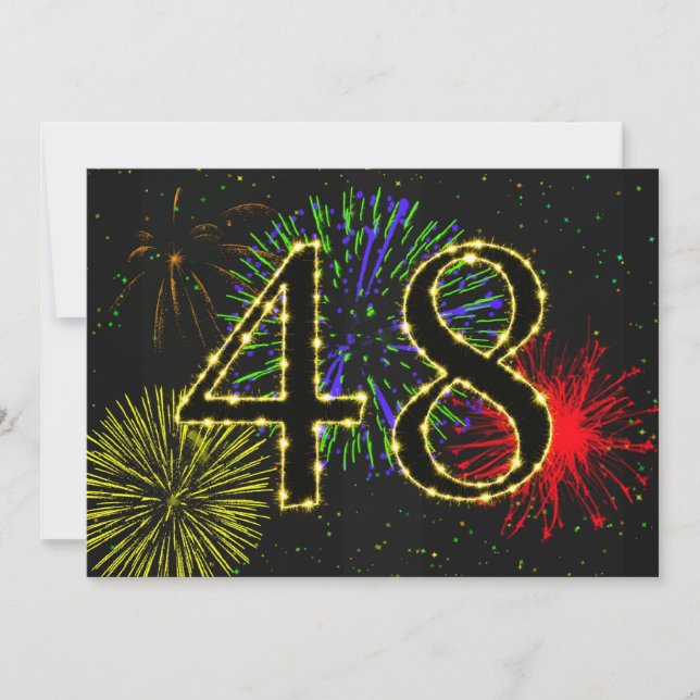 48:e födelsedagsfestens inbjudan (Framsida)