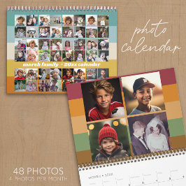48 Foto - Retro randig färgrik familj Kalender