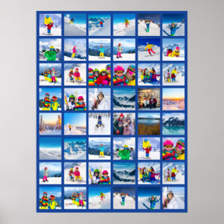 48 Foto Rutnät Kolla Blå Poster