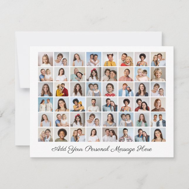 48 Fotokollage lägg till ditt eget gratulationskor Kort (Framsida)