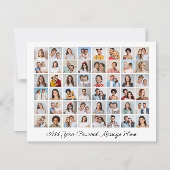 48 Fotokollage Lägg till eget gratulationskort Kort (Framsida)
