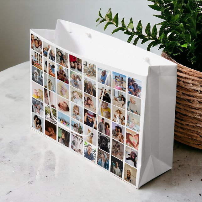 48 Fotokollage-mall gör din egen Roligt (48 Photo Collage Template Make Your Own Fun Large Gift Bag from Ricaso. Add your own photographs.)