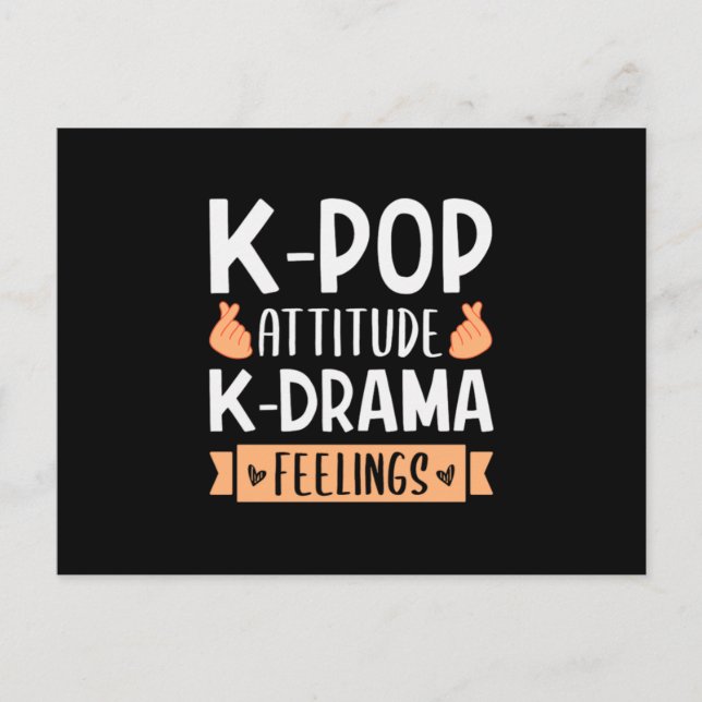 48.KPop Attitude KDrama Feelings Inbjudan Vykort (Framsida)