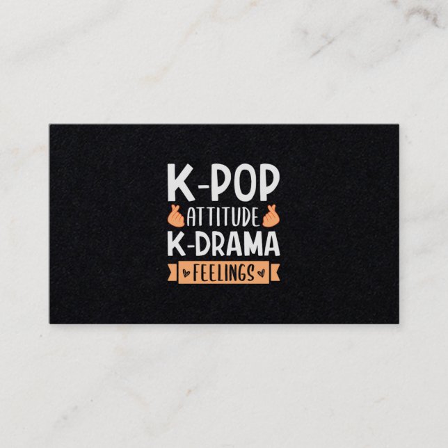 48.KPop Attitude KDrama Feelings Visitkort (Framsida)