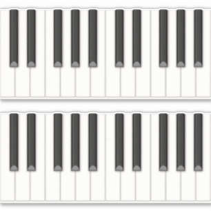 48 Realistiskt piano Nycklar Tilable Tangentbord D Klistermärken