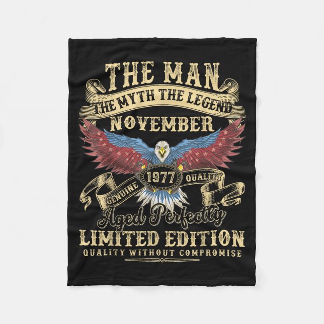 48th Birthday November 1977 Men Funny 48 Years Old Fleecefilt (Framsidan)