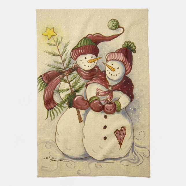 4924 Snögubbar jul Kökshandduk (Vertikal)