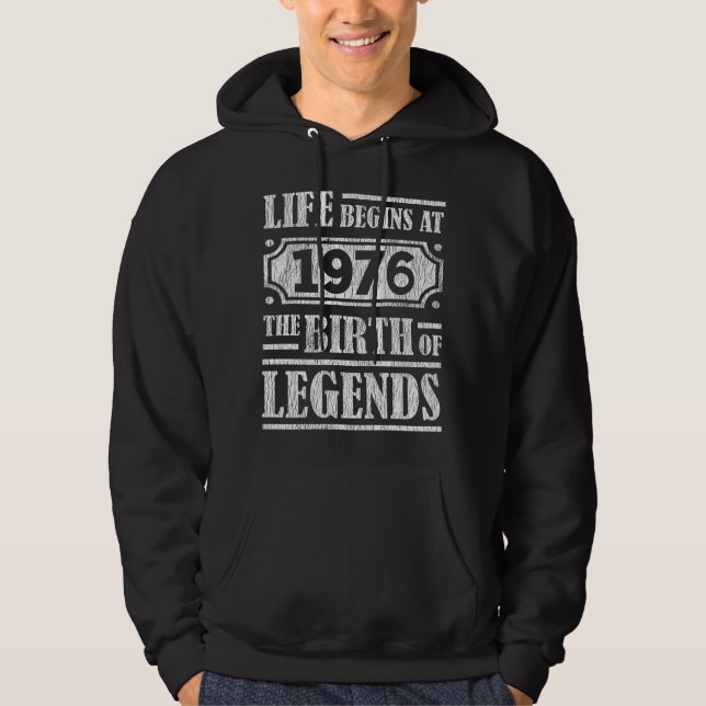 49 år gammal 1976 Legend 49:e födelsedagen Hoodie (Framsida)