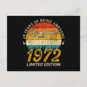 49 år gammal dag 1972 Fantastisk sedan 49:e födels Vykort