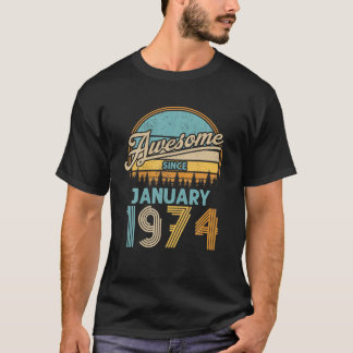 49 år gammal gåva Fantastisk sedan januari 1974 49 T Shirt