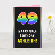 49:e födelsedag: Färgfullt regnbåge nr 49, anpassa