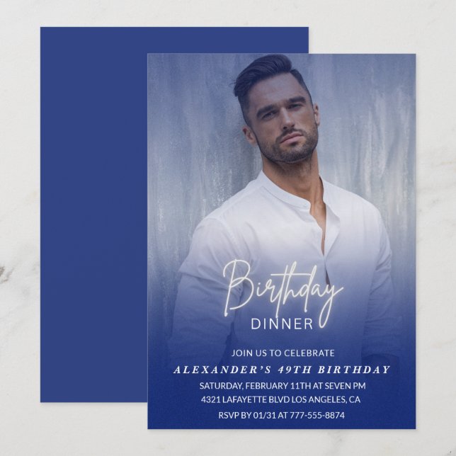 49:e födelsedag Foto Manar Inbjudningar (Fram/baksida)