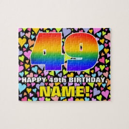 49:e födelsedag - Roligt, hjärtklappning + "49" Pussel