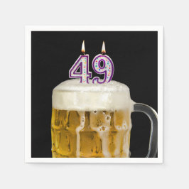 49:e födelsedag svart pappersservett