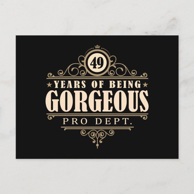 49:e födelsedagen (49 år av härkomst) vykort (Framsida)