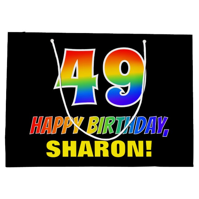 49:e födelsedagen: fetstil, Roligt, enkel, regnbåg (Baksidan)