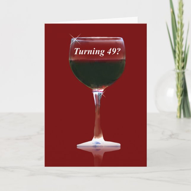 49:e födelsedagen i Vin-reglagekort Kort (Framsida)