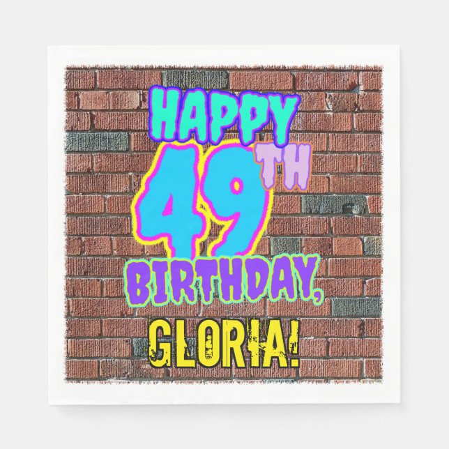 49:e födelsedagen ~ Roligt, Urban Graffiti Inspire Pappersservett (Framsidan)