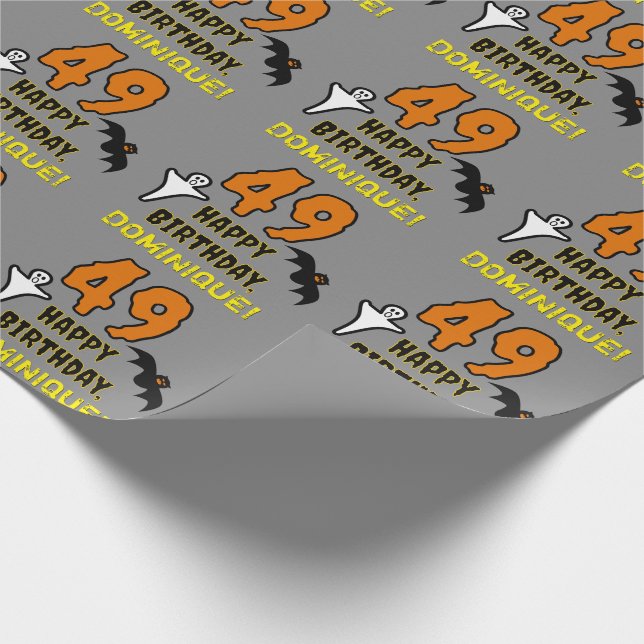 49:e födelsedagen: Spooky Halloween Theme, eget na Presentpapper (Hörn)