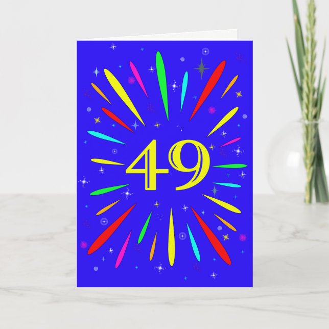49:e födelsedagsexplosionskort kort (Framsida)