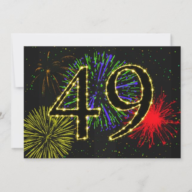 49:e födelsedagsfestens inbjudan (Framsida)