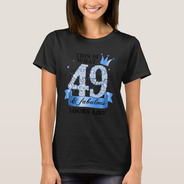 49 & Fabulous I Blue White Party Group Candid Phot T Shirt (Framsida)