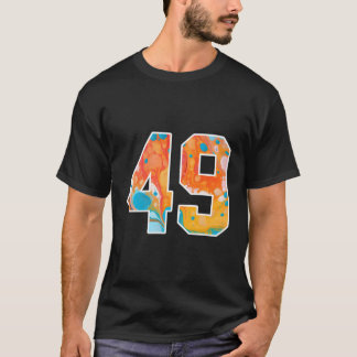 49 Färgstarka sportteamnummer fram och tillbaka T Shirt