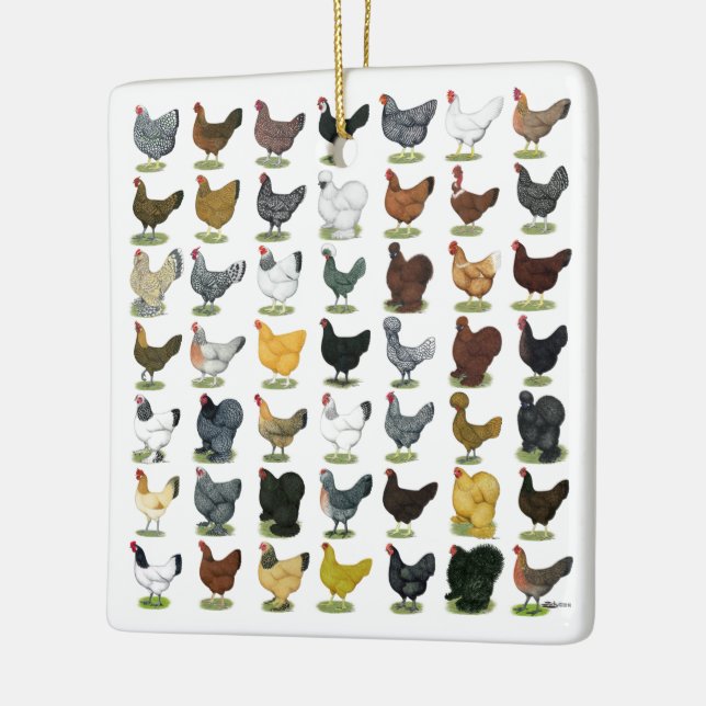 49 fega hönor julgransprydnad keramik (Vänster)