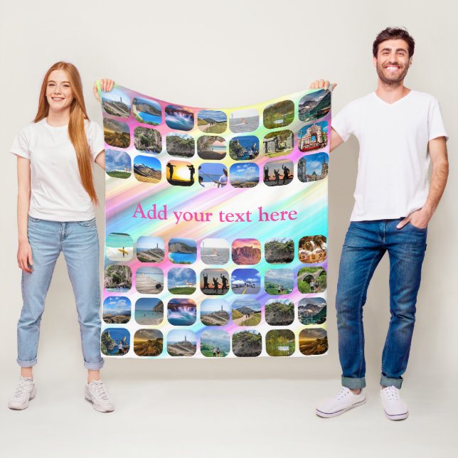 49 Fosorage colorful gigly memory Blanket Fleecefilt (På plats)