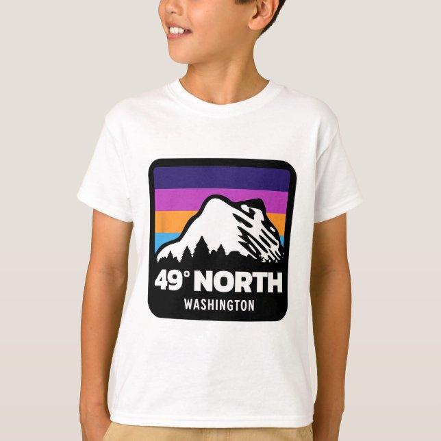 49 grader North Washington Snowboarding Skiing Fa T Shirt (Framsida)