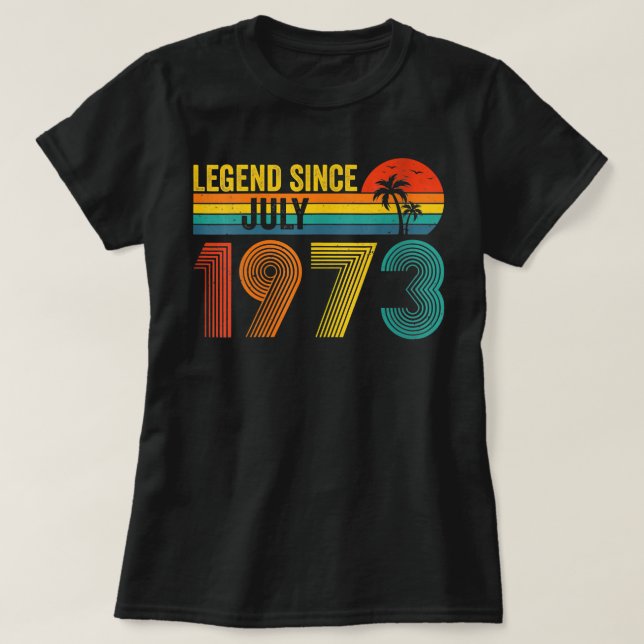 49 Years Old Gifts Legend Since July 1973 49th Bir T Shirt (Design framsida)
