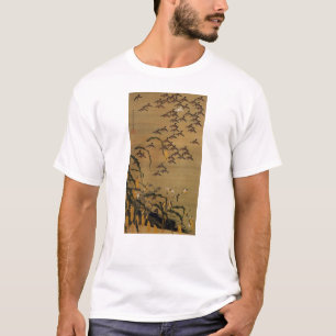 4. 秋 塘 群 雀 図, 若 Sparrows Flock, Jakuchū Tee