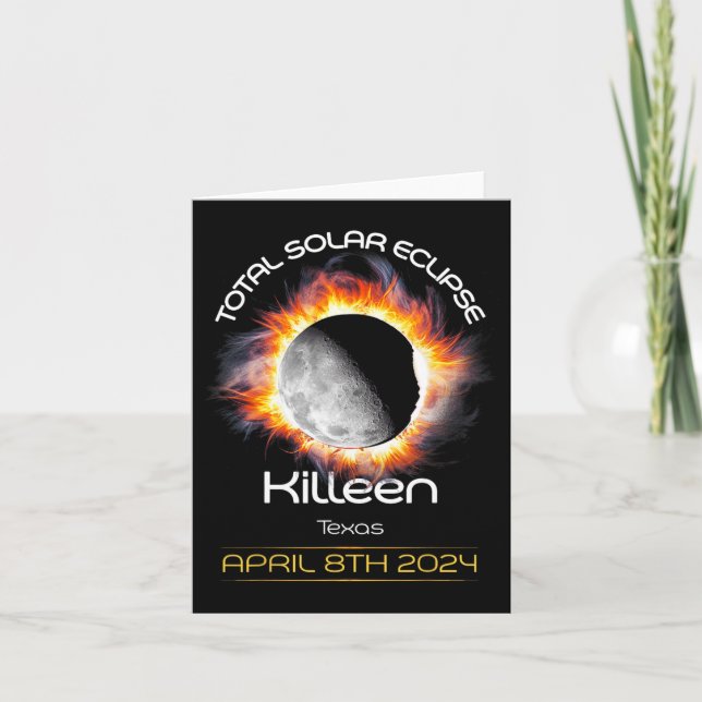 4.08.24 Total Solar Eclipse 2024 Killeen Texas Kort (Framsida)