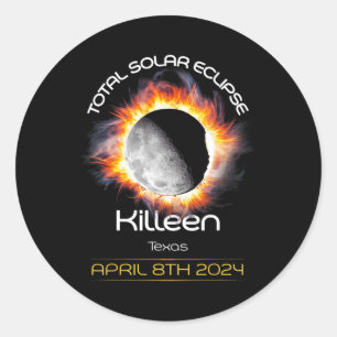4.08.24 Total Solar Eclipse 2024 Killeen Texas Runt Klistermärke