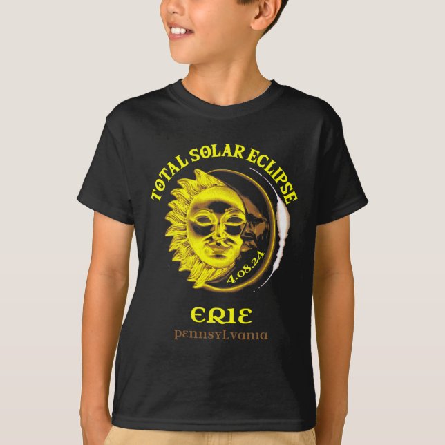 4.08.24 Totalt Solar Eclipse 2024 Erie Pennsylvani T Shirt (Framsida)
