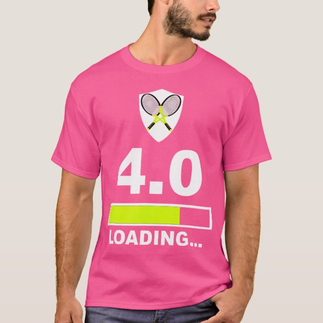 4 0 Betygsladdning Funny Tennis T Shirt (Framsida)