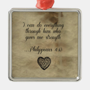 4:13 för bibelVersePhilippians Julgransprydnad Metall