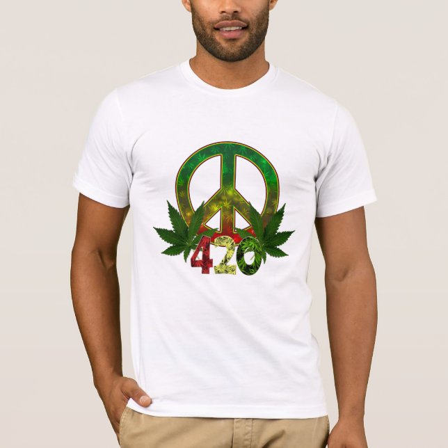 4 20 Rasta Fred Ogräs T Shirt (Framsida)