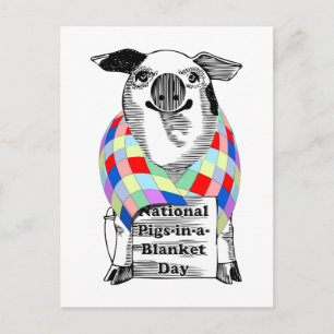 4-24 Nationell Grisar-i-a-Blanketdag Vykort