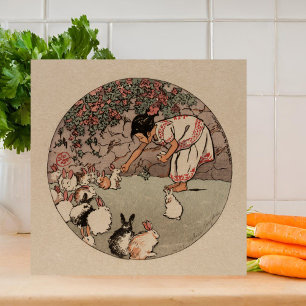 4,25-tums Vintage i Elegant på kaniner Art Cottage Kakelplatta
