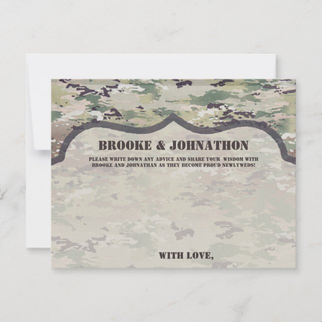 4.25x5.5 Advice Card Army OCP Camo Uniform Camofla Inbjudningar (Framsida)