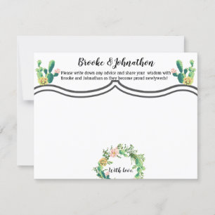 4.25x5.5 Advice Card Bohemian Cactus Succulents De Inbjudningar