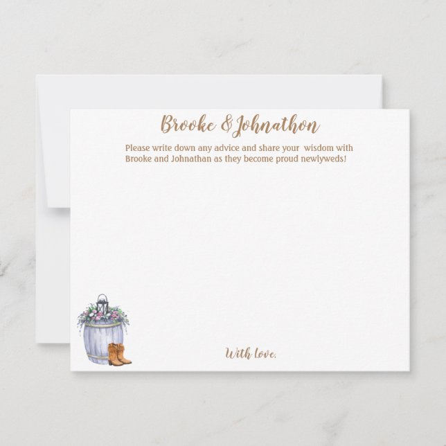 4.25x5.5 Advice Card Sommar Landsbyggsbröllop Rust Inbjudningar (Framsida)