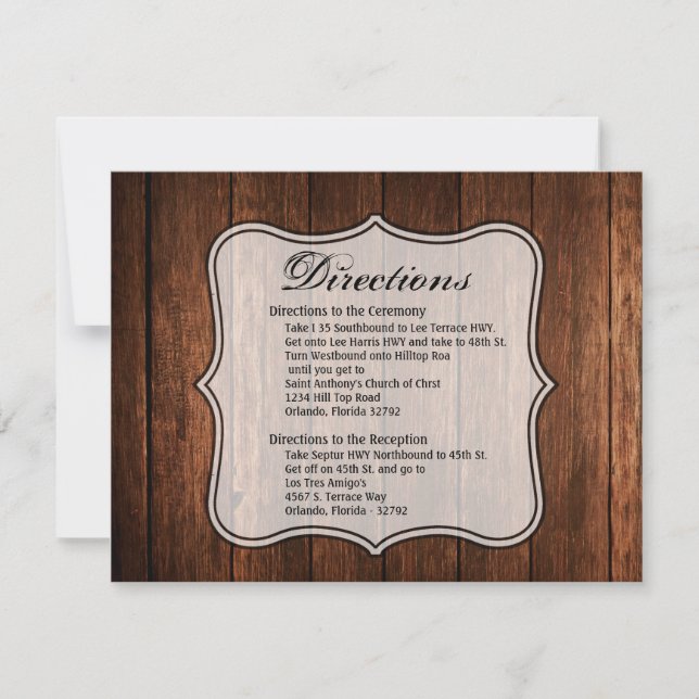 4.25x5.5 Körkort Barn Wood Land Rustic Inbjudningar (Framsida)