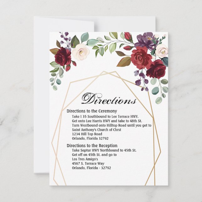 4.25x5.5 Körkort Vit ros Guld Geometric Inbjudningar (Framsida)