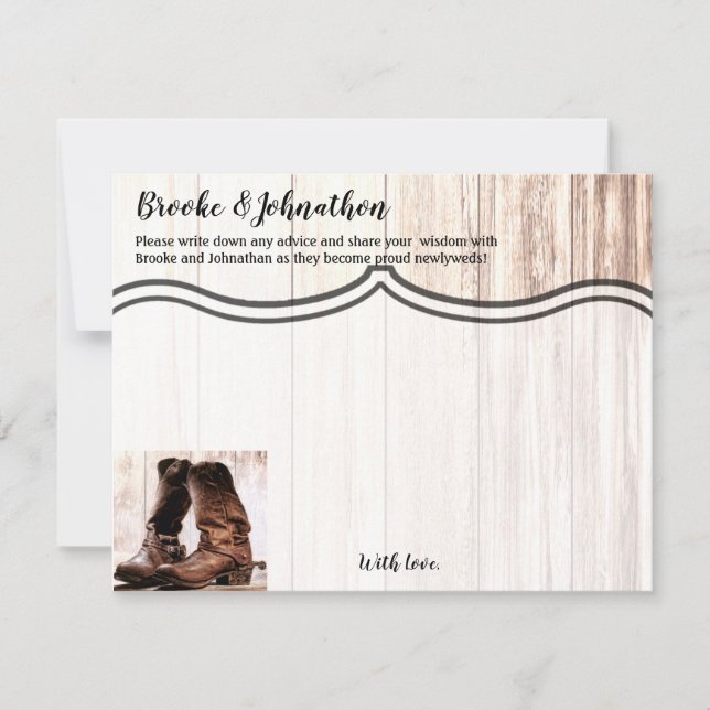 4.25x5.5 Råkort Boots Land Rustic Western Inbjudningar (Framsida)